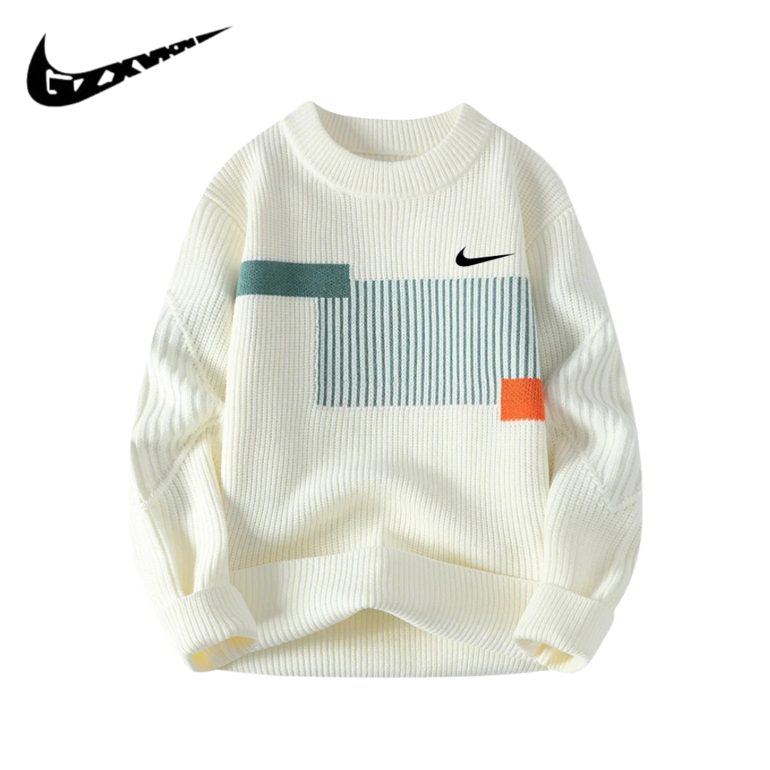 NK - Pull Tricoté Polyvalent à Blocs de Couleurs pour Homme