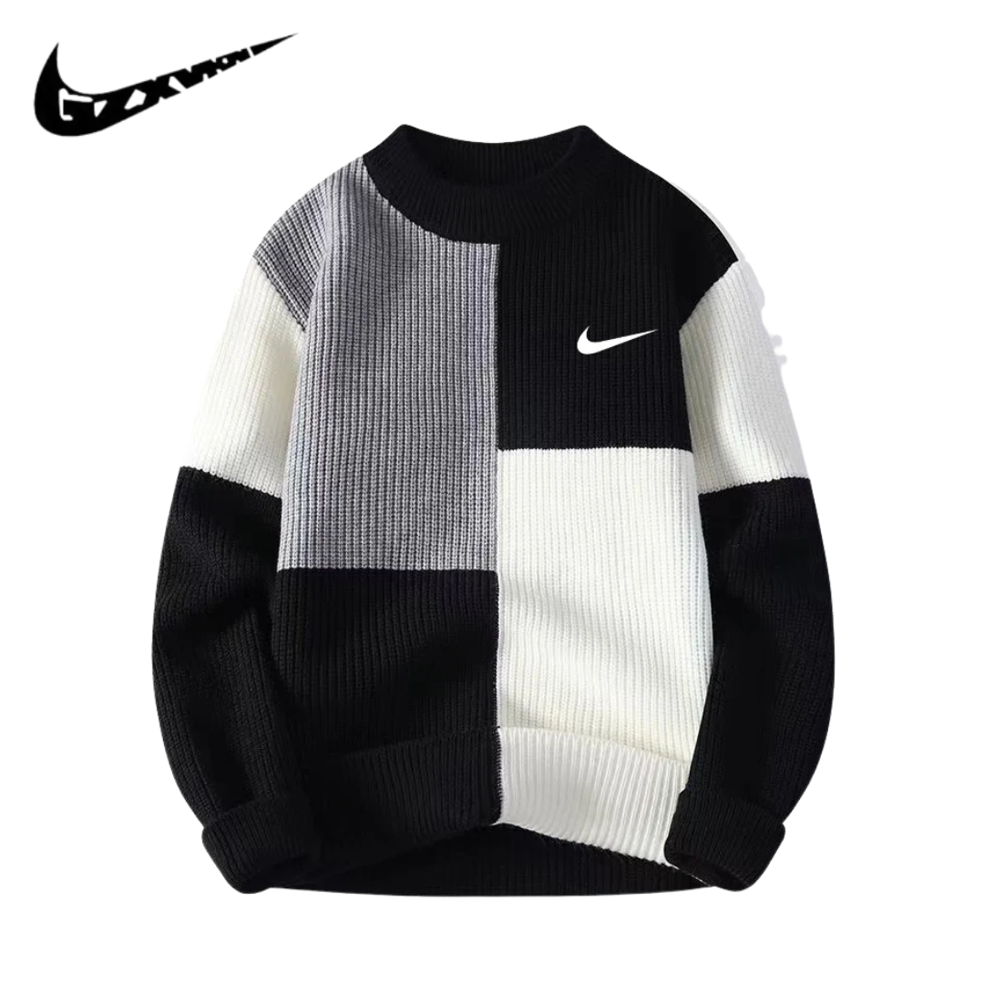 NK - Pull Homme Tendance Ample en Tricot Colorblock