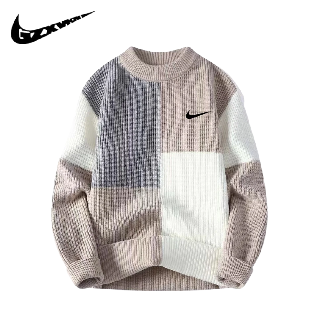 NK - Pull Homme Tendance Ample en Tricot Colorblock