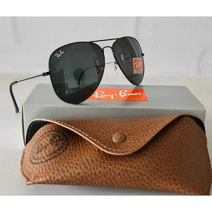 Lunettes de Soleil Aviateur RB en Verres de Cristal (Étui en Cuir Synthétique + Certificat)