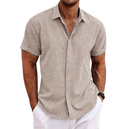 Melchior | Chemise col à revers en lin et coton pour hommes
