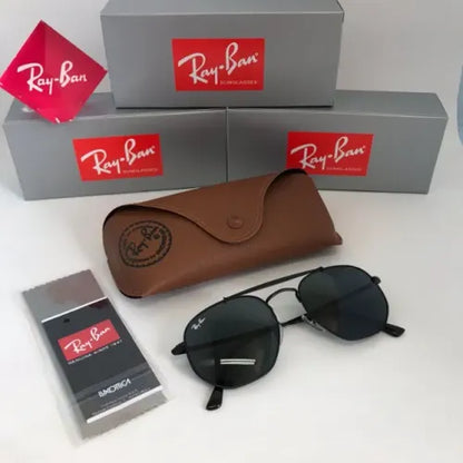 Lunettes de Soleil Hexagonales RB Unisexe avec Protection UV400 + Étui en Cuir Synthétique