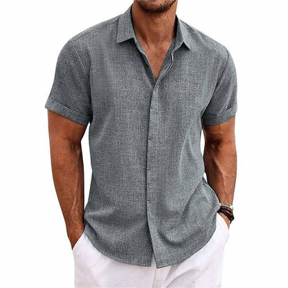 Melchior | Chemise col à revers en lin et coton pour hommes